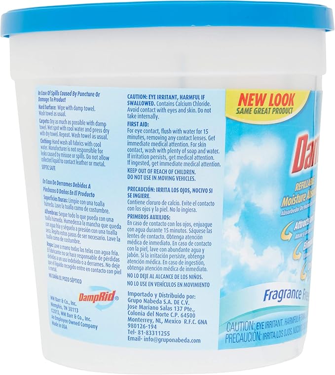 DampRid Refillable Moisture Absorber, Fragrance Free, 10.5 Ounce (Pack of 6) - Image 3