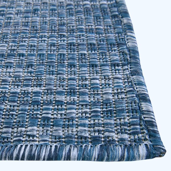 Unique Loom Outdoor Solid Collection Area Rug (5' Octagon Blue/Navy Blue) - Image 9