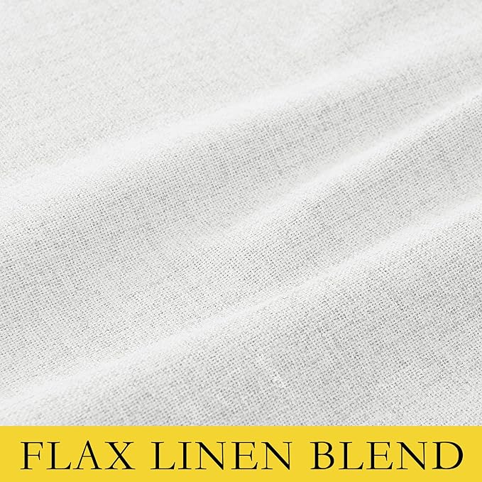 NICETOWN 100% Absolutely Blackout Linen Curtains with Thermal Insulated Liner, Greyish White, 42" Wide, 84" Length Energy Saving Curtains for Living Room 2 Panels Set, Vertical Blinds - Image 8