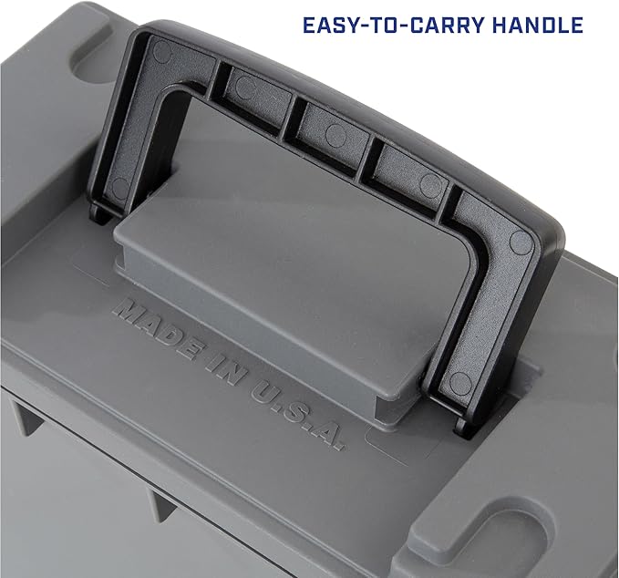 Sheffield 12792 2-Pack Ammo Storage Box, Stackable .30 Cal Field Boxes, Water and Dust Resistant, Lockable Storage Box with Handle, Secures Hunting Gear, Supplies, and Bullets, Made in USA, Gray - Image 7
