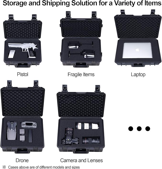 Lykus HC-3810 Waterproof Hard Case with Customizable Foam Insert, Interior Size 14.96x11.02x5.3 in, Suitable for camera,lens,drone,mic,flashlight,telescope,action cam,electronics,tools,and more - Image 2