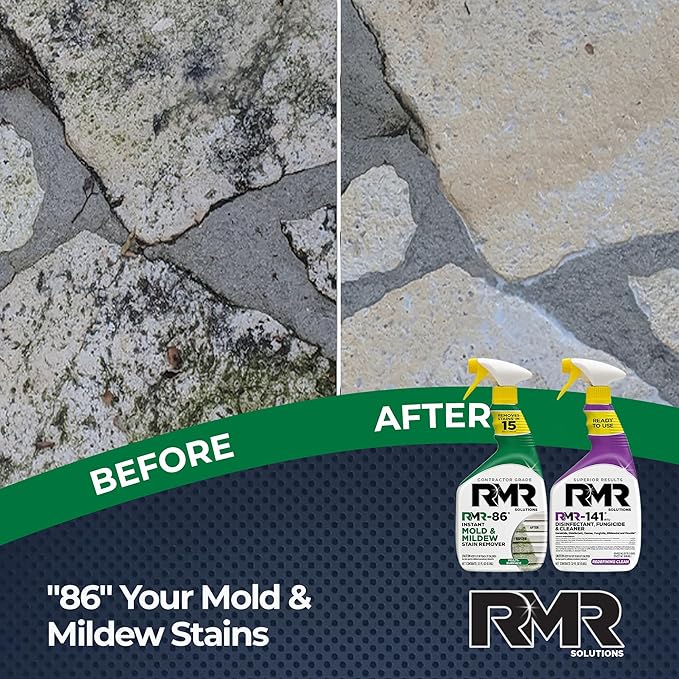 RMR Brands DIY Mold & Stain Remover Bundle, Complete Mold Killer & Mildew Prevention Kit, Disinfectant Spray, Includes 2-32 fluid ounce Bottles - Image 6