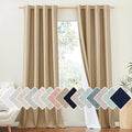 NICETOWN 100% Absolutely Blackout Linen Curtains with Thermal Insulated White Liner, Camel, W52 x L95, 2 Panels, Textured Linen Look Noise Reducing Window Treatments Drapes for Bedroom/Living Room by NICETOWN