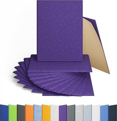 12 Pack Acoustic Panels Self Adhesive Sound Proof Foam, High Density Sound Acoustic Panel, 16X12X0.4 Inch 4:3 Rectangle Panels in Home, Office, Reccording Room, Studio,and More(Violet) by Amantech
