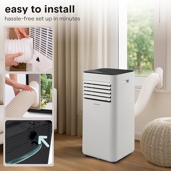 SereneLife Portable Air Conditioner 8,000 BTU with Built-in Dehumidifier - Portable AC unit for rooms up to 350 sq ft - Small AC Unit Remote Control, Window Mount Exhaust Kit - Image 5