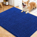 OLANLY Dog Door Mat for Muddy Paws 40x32, Absorbs Moisture and Dirt, Absorbent Non-Slip Washable Doormat, Quick Dry Chenille Mud Mat for Dogs, Entry Indoor Entryway Carpet for Inside Floor, Royal Blue by OLANLY