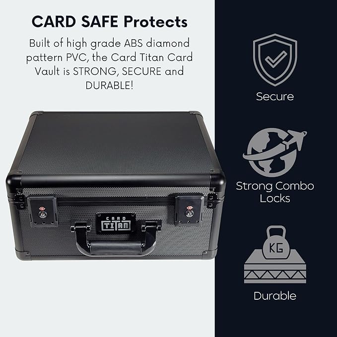 Vault Trading Card Storage Box - Lockable Sports Cards Hard Case with Spring-Loaded Pushers for Top Loaders & Graded Cards - 3 Row - Image 8