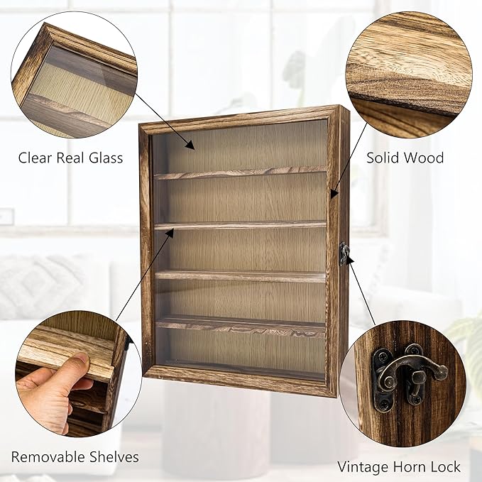 11x14 Shadow Box Frame with Removable Shelves,Collectible Display Shelves Case,Military Challenge Coin Display Case,Wood Shadow Boxes Display Cases for Keepsake,Pictures - Image 5
