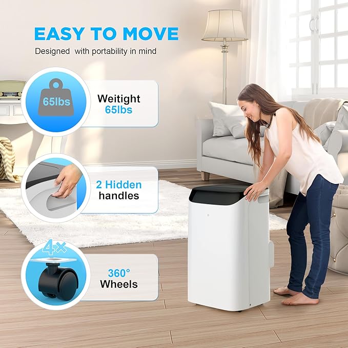 14000 BTU Portable Air Conditioners with Remote Control, 3-in-1 Free Standing Cooling AC Unit with Fan & Dehumidifier, Cools Room up to 700 sq.ft, Smart/Sleep Mode,3 Speed,Auto Swing,24H Timer - Image 7