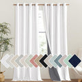 NICETOWN 100% Absolutely Blackout Linen Curtains with Thermal Insulated Liner, Greyish White, 52" Wide, 108" Length Energy Saving Curtains for Living Room 2 Panels Set, Vertical Blinds by NICETOWN