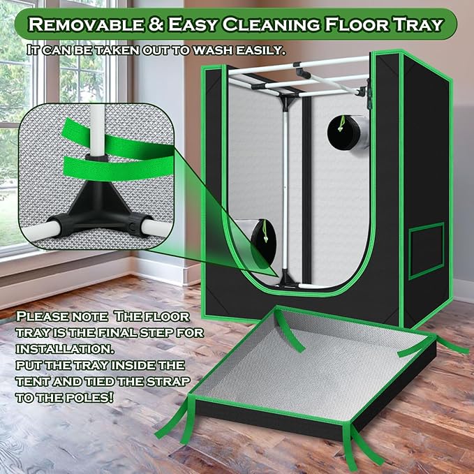 Small Grow Tent for Plants Indoor 18"x30"x36" Mylar Hydroponic Grow Tents Indoor Grow Room for Plant Fruit Flower Veg with Removable Waterproof Floor Tray - Image 6