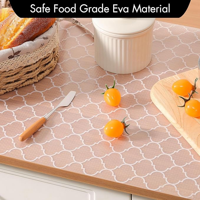 Cooyes Shelf Liner for Kitchen Cabinets – Non-Adhesive Waterproof Drawer Liner – Durable EVA Material Easy-to-Cut Shelf Paper for Refrigerator, Cupboard, Dresser with Modern Pattern (17.7"W x 78.7"L) - Image 7