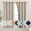 NICETOWN Oatmeal Vintage Open Linen Weave Flax Thermal Curtains, 100% Blackout Curtains 45" Long for Dining Room, Soundproof Window Treatment Drapes for Hall Room, 52" Wide Per Panel, Set of 2 by NICETOWN