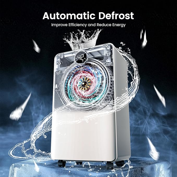 CHIVALZ 1500 Sq.Ft Dehumidifier for Basement with Drain Hose Max 25 Pints, Dehumidifiers for Home, Bedroom, Bathroom, Quiet, Intelligent Humidity Control, 3 Modes, 24H Timer, Lvory 1Pack - Image 6