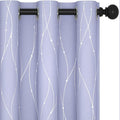 Deconovo Blackout Curtains, Thermal Insulated Soundproof Drapes with Wave Dots Foil Print, 42 x 63 Inch, Set of 2, Machine Washable Window Curtain for Bedroom Living Room Nursery Kitchen, Light Purple by Deconovo
