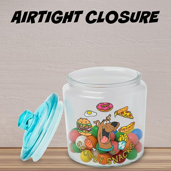 Silver Buffalo Scooby Doo Scooby Snacks Glass Cookie Snack Candy Jar with Lid (Small) - Image 5