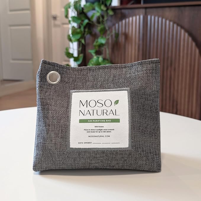 Moso Natural Air Purifying Bag 600g (3 Pack) Premium Bamboo Charcoal Odor Absorber | Pet Odor Eliminator for Home | Room Deodorizer for Large Spaces, Bedroom, Kitchen, Basement | Charcoal Bags - Image 3