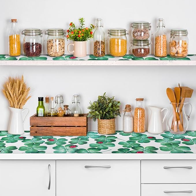 2 Rolls 12" W x 120" L Floral Drawer and Shelf Liner for Cabinets, Non-Adhesive Strong Grip Non-Slip Flower Shelf Cabinet Kitchen Shelf Liners for Kitchen Cabinets - Image 8
