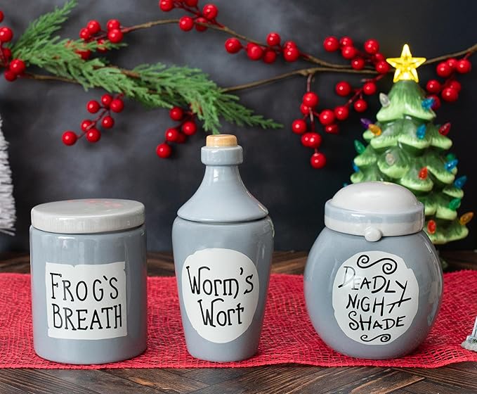 Silver Buffalo Disney The Nightmare Before Christmas Sally's Mini Storage Jars 3-Piece Set Replica | Sculpted Ceramic Kitchen Containers For Snacks - Image 4