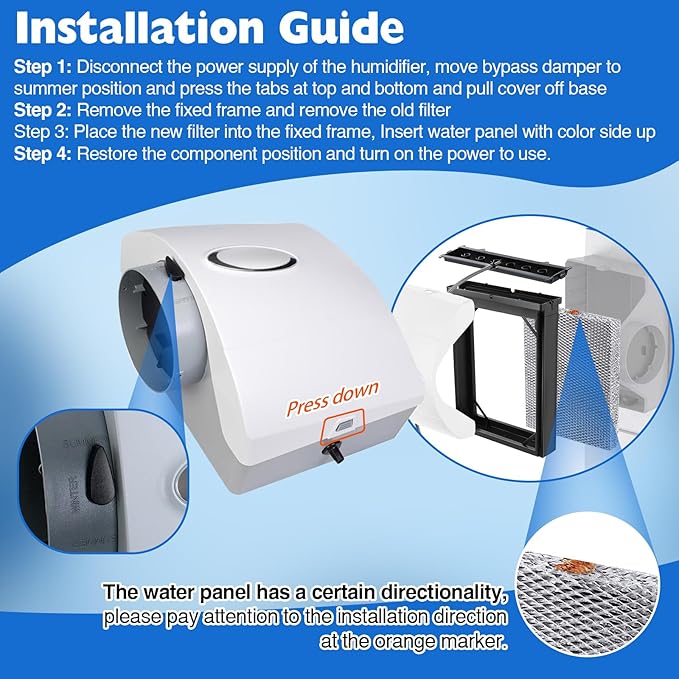 Enhon 1 Pcs Humidifier Maintenance Kit with Model No. 35 Filter Panel, All Aluminum Humidity System Replacement Filter Compatible with AprilAire 4839 Whole Home Humidifier Model 600, 600A,600M Parts - Image 4