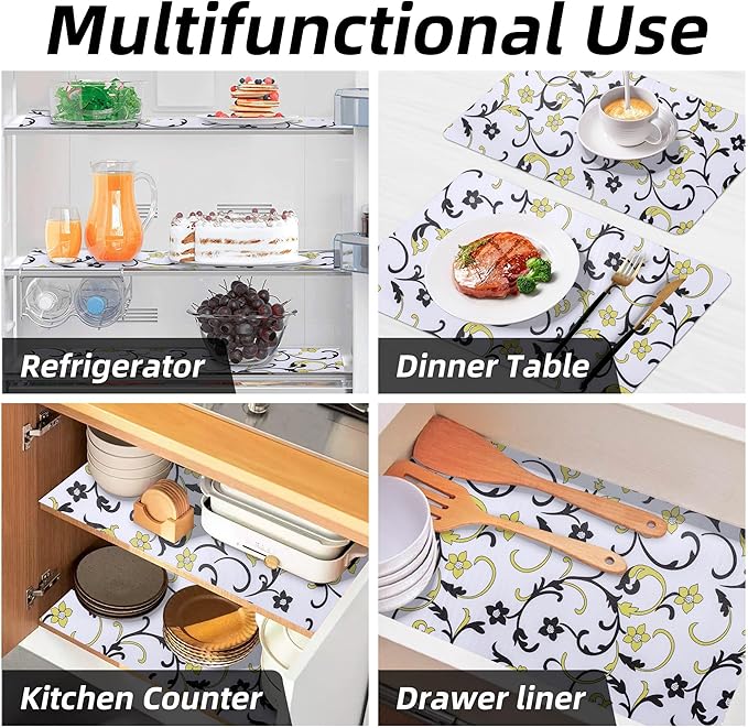 12" W x 120" L Floral Drawer and Shelf Liner for Cabinets, Non-Adhesive Strong Grip Non-Slip Flower Shelf Cabinet Kitchen Shelf Liners for Kitchen Cabinets - Image 9