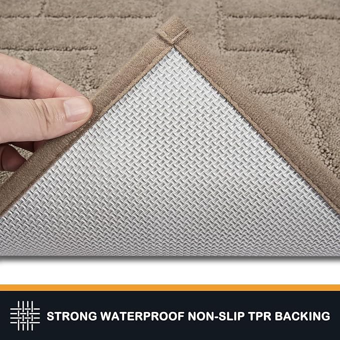 PURRUGS Easy Care Area Rug 4.5ft x 7ft, Non-Slip Machine Washable Entry Rug, Dog Door Mat, Stain Resistant Accent Rug for Hallway, Bedroom, Living Room and Mudroom, Taupe - Image 5