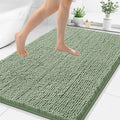 Smiry Luxury Chenille Bathroom Rugs 40x32, Extra Soft and Absorbent Shaggy Bath Mat, Machine Washable, Non-Slip Plush Carpet Runner for Tub, Shower, and Floor, Home Decor Accessories, Sage Green by Smiry
