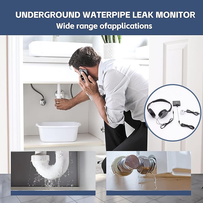 Water Leak Detection,Water Sensor Alarm Leak Detector for Home,Water Leak detectors Detector de fugas de agua Fieldpiece Leak Detector Underground PVC Pipe Locator Pool Leak Detection kit - Image 4
