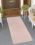 Unique Loom Collection Casual Transitional Solid Heathered Indoor/Outdoor Flatweave Area Rug (2' x 6' 1" Runner, Whisper Pink/Ivory) by UniqueLoom