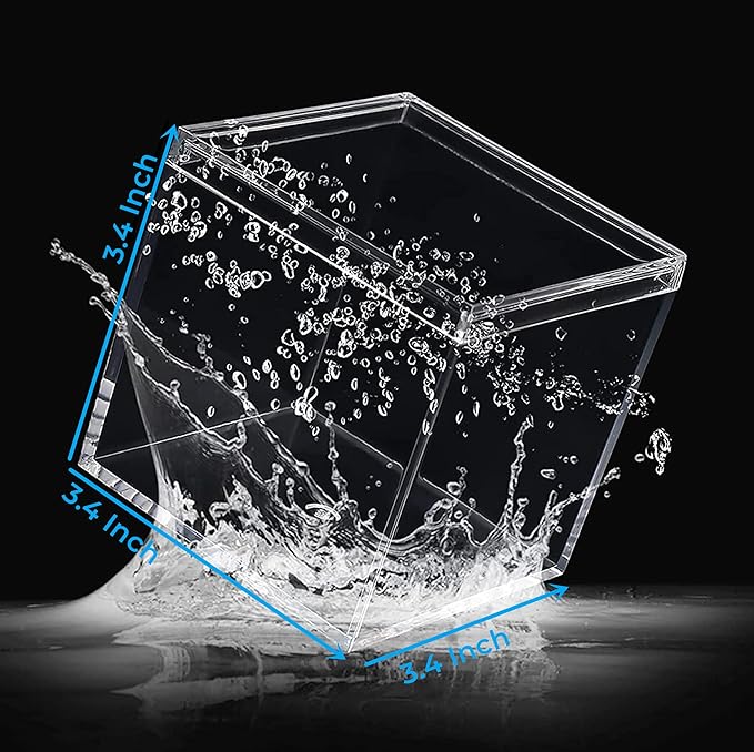 KissYou Acrylic Box with Lid 2 Packs Clear Display Boxes Stackable Storage Bins Plastic Square Cube for Cookie Candy Birthday Party - Image 2