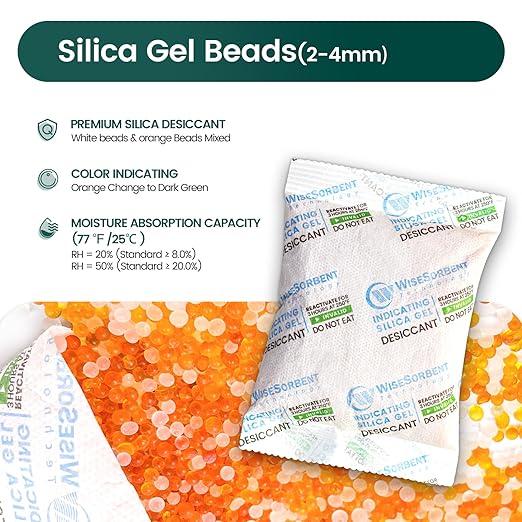 3Pcs 100g Rechargeable Desiccant Packs, Indicating Silica Gel Packets, Moisture Absorbers for Storage, Gun Safe Dehumidifiers - Image 3