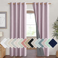 NICETOWN Pink Vintage Linen 100% Blackout Curtains for Living Room, Thermal Insulated Curtains 84“ Long, Noise Reducing Window Treatment Drapes for Hall Room, 52" Wide Per Panel, Set of 2 by NICETOWN