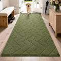 PURRUGS Dirt Trapping Door Mat 32" x 70", Non-Slip Machine Washable Entry Rug, Dog Doormat, Indoor Front Door Mat, Super Absorbent Entryway Rug for Muddy Shoes & Paws, Sage Green by PURRUGS