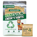 6G x 60 Pack Kraft Clay Desiccants Packs, Food Safe Bentonite Clay Desiccant - Silica Gel Packets Alternative, Military Grade Moisture Absorbers for Storage Bins, Electronics, Clothes Shoes by Wisesorb