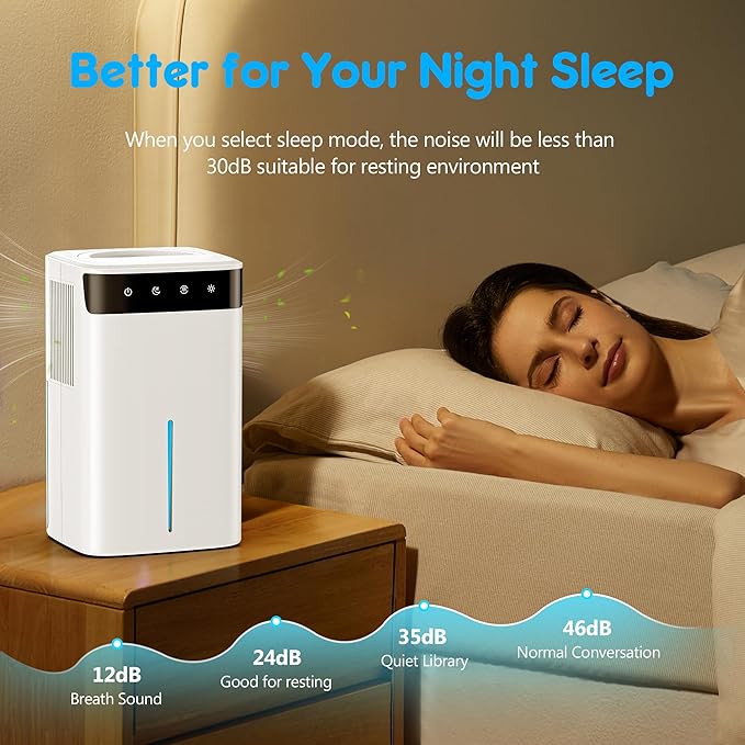 DEVERSE Max 5 Pints Smart Dehumidifier for Home/Bedroom/Basement, 600 Sq.Ft Coverage, with Drain Hose, Smart Humidity Control & Large Tank - Image 7