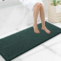 Smiry Luxury Chenille Bathroom Rugs 47x17, Extra Soft and Absorbent Shaggy Bath Mat, Machine Washable, Non-Slip Plush Carpet Runner for Tub, Shower, and Floor, Home Decor Accessories, Green by Smiry