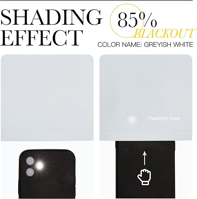 NICETOWN Greyish White Room Darkening Curtain - Window Treatment Thermal Insulated Grommet Room Darkening Curtain/Panel for Bedroom (1 Panel, 52 by 54, Greyish White) - Image 9