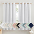 NICETOWN 100% Absolutely Blackout Linen Curtains with Thermal Insulated White Liner, White, 52 inches Wide, 45 inches Length Energy Saving Curtains for Cafe 2 Panels Set, Vertical Blinds by NICETOWN