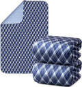 Non-Slip Bed Pads for Incontinence Washable (36" x 72"|2 Pack), Navy Blue Grid, Waterproof Bed Pads, Bed Wetting Pads for Bed, Sofa, Floor, Resuable Underpads for Adults, Seniors, Pet by Brosive