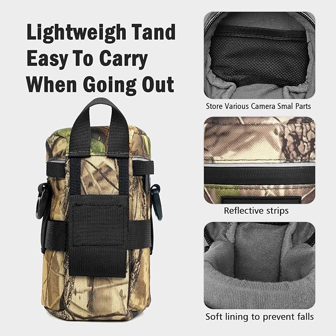 Camera Lens Case Lens Bag Compatible (4.13" x 7.28"(Nylon, Leaf)) - Image 6