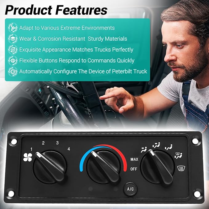 3518702C93 AC Climate Control Module Compatible with 2000-2017 International 5500i 5600i 5900i 9100 9200 9400 9900/2011-2020 CAT CT660/2017-2021 International HX515 HX520 HX615 HX620 HVAC Panel Unit - Image 5