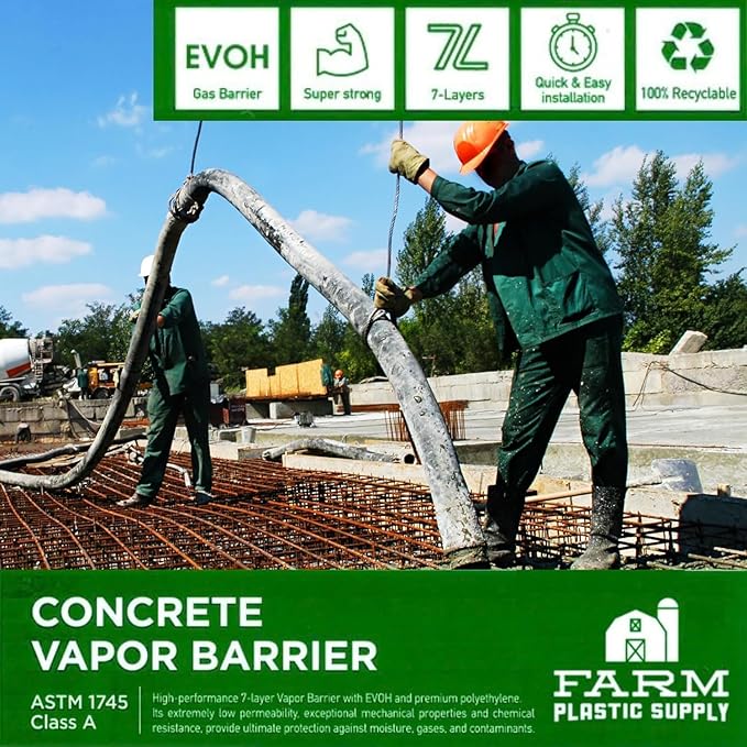 Farm Plastic Supply - 20 Mil Radon Barrier - Thick Plastic Sheet for Floor Underlayment, Radon Gas Barrier, EVOH Plastic Sheeting, Crawl Space Vapor Barrier, Gas Barrier (12' x 10') - Image 2