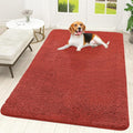 OLANLY Dog Door Mat for Muddy Paws 59x35, Absorbs Moisture and Dirt, Absorbent Non-Slip Washable Doormat, Quick Dry Chenille Mud Mat for Dogs, Entry Indoor Entryway Carpet for Inside Floor, Maple Red by OLANLY