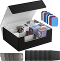 Card Storage Box For Trading Cards 1800+,Card Deck Box With 10 Dividers,6 Foam Stoppers,4 Supporters,Commander Deck Case Fit For Toploaders,MTG,YuGiOh,TCG and Magic Cards by Co-opting