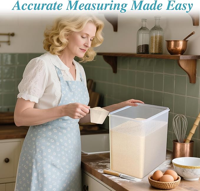 Vtopmart 9.5L 2 Pack Extra Large Flour Sugar Storage Containers for 25lbs flour, Airtight Kitchen Pantry Organization Canisters with Lids for Bulk food, Rice, Baking Supplies, BPA Free, Black - Image 5