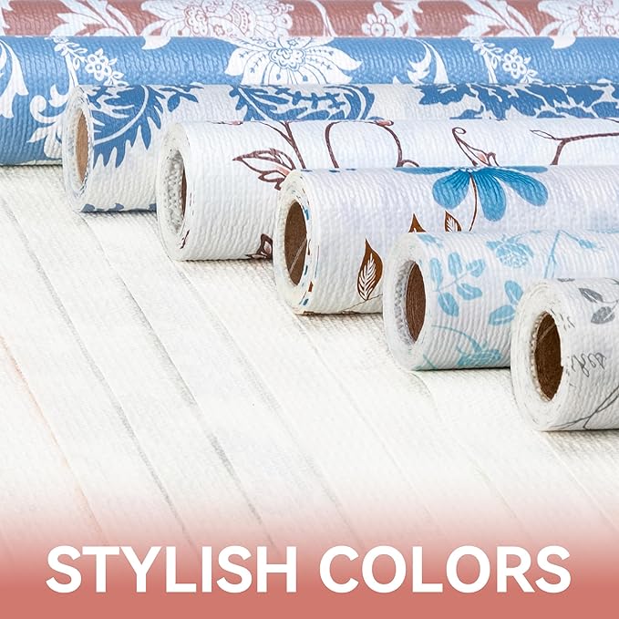 RAY STAR Shelf Liner, 18 Inch x 8 Feet Non Adhesive Wisteria Pink Floral Kitchen Cabinet Liner for Pantry Drawer Vanity, Strong Grip Non Slip Waterproof, Shelf Liners for Kitchen Cabinets Cupboard - Image 9