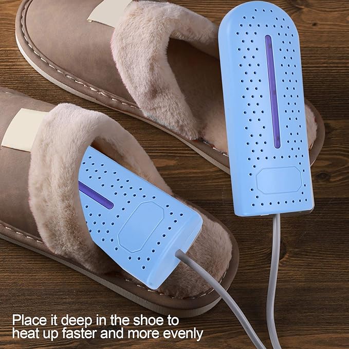 Shoe Dryer, 360° Heating Quick Drying Portable Boot Dryer, No Noise Foot Dryer for Rainy Seasons Winter Travel, Dormitory Eliminate Bad Odor Electric Warmer for Gloves, Socks, Ski Boots(Blue) - Image 7