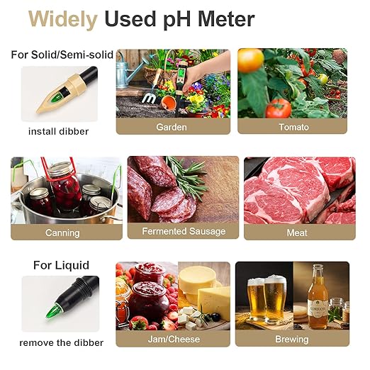 Soil pH Meter for Food, Bluetooth Water pH Tester for Soil & Hydroponic, Digital pH Temp Meter for Blueberry Jam with ATC for Canning, Dough, Garden Lawn, Indoor Outdoor Plants, Raised Garden Beds - Image 6