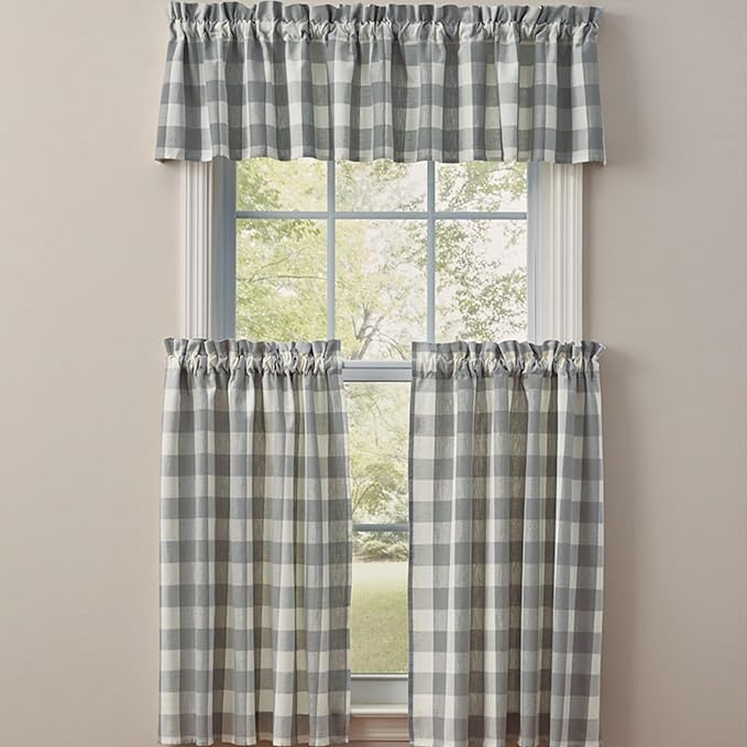 Park Designs Grey Buffalo Check Unlined Valance 14x72 - Image 2