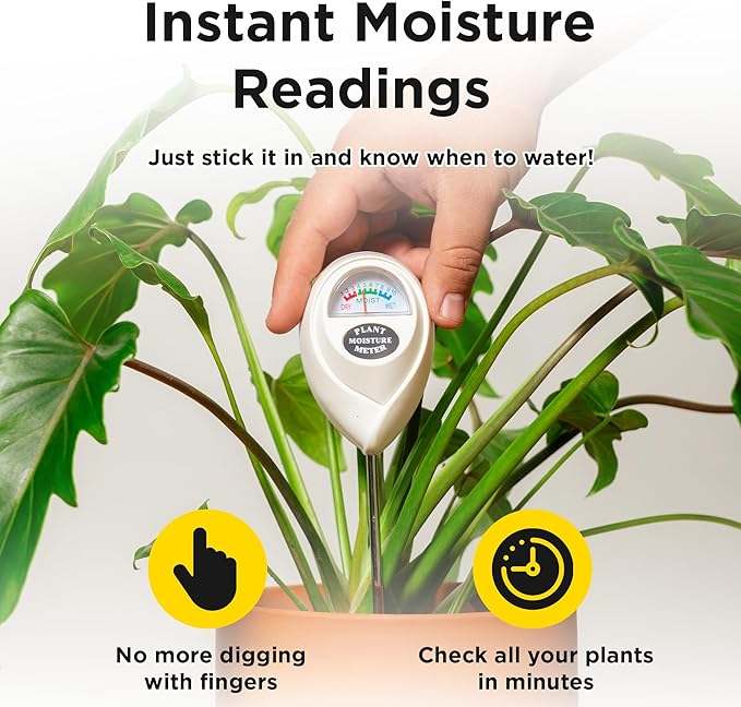 Classy Casita Soil Moisture Meter - Hygrometer Sensor Tool for Indoor and Outdoor Plants - Monitoring Water Levels in Soil House, Gardening, Farm, Lawn, Potted Care - No Batteries Required - White - Image 5